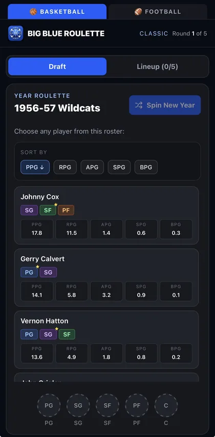 Big Blue Roulette — draft game