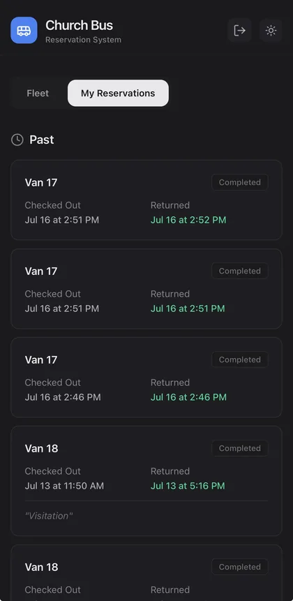 Fleet Reservation System — admin dashboard