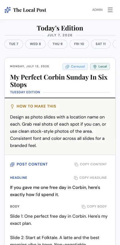 The Local Post — Today's Edition content view