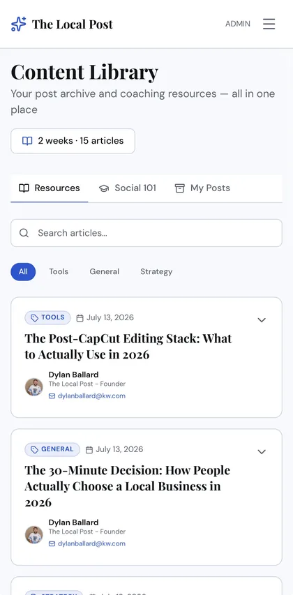 The Local Post — analytics and library